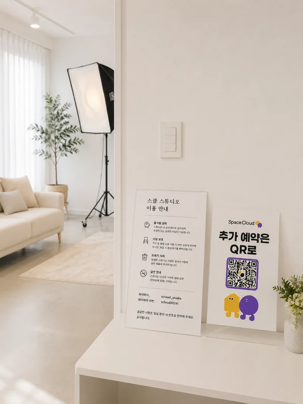 안내문 옆에 QR 부착
